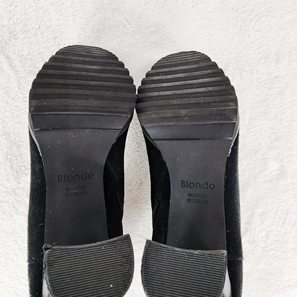 Blondo Rapha Black Suede Waterproof Bootie with zip and chunky heel. EUC 6.5M - Picture 8 of 10